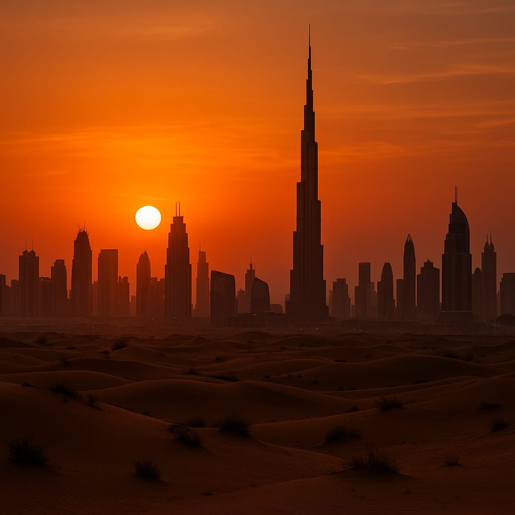 "Dubai Skyline at Sunset"